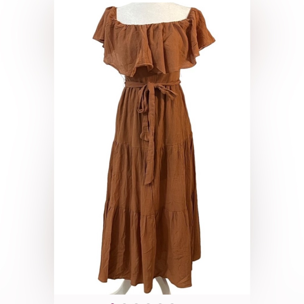 Carly Jean Los Angeles Rust Maxi Dress